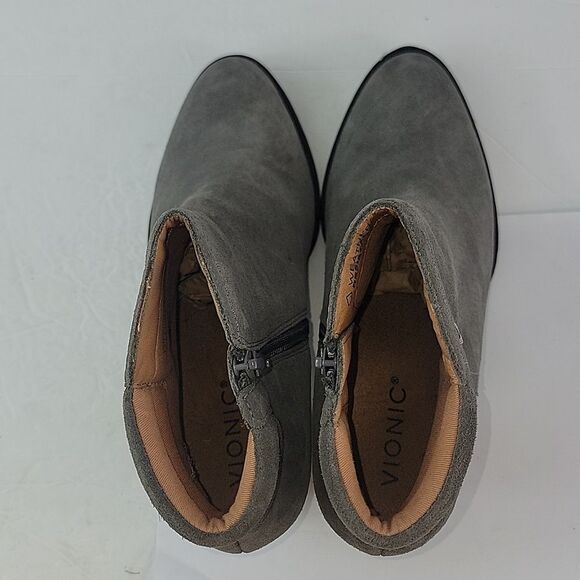 Vionic Jessie Gray Suede Leather Women's Ankle Boots - Picture 10 of 14